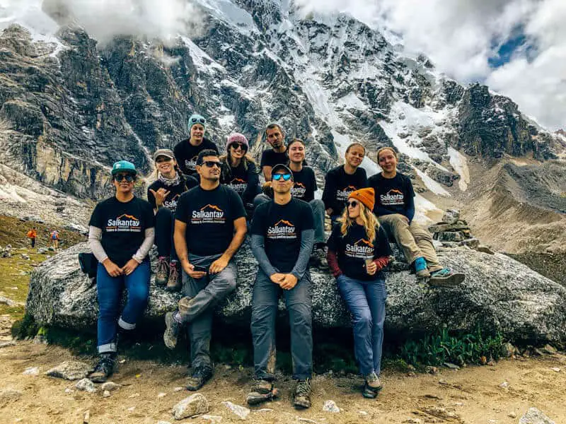 the group at the salkantay pass