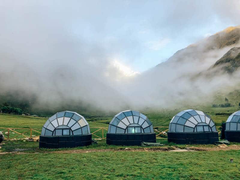 Skydome campsite Machu Picchu