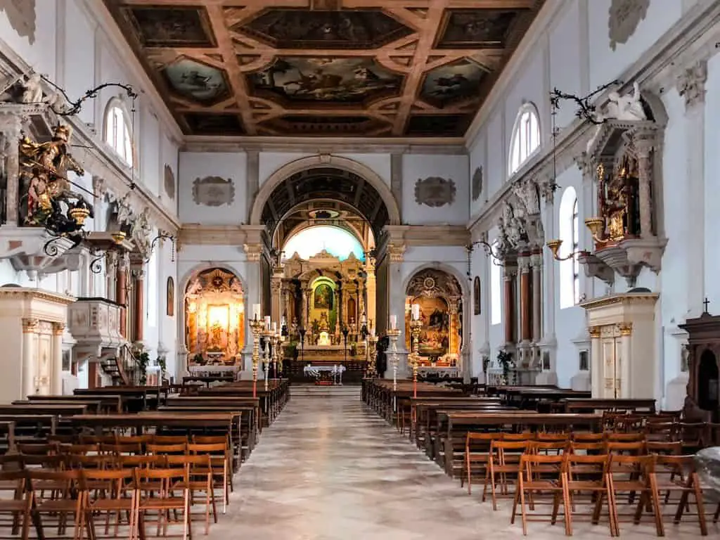 Interior of St. George's Church Piran, Slovenia