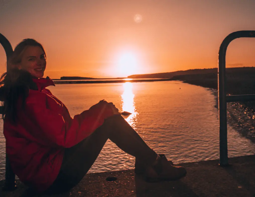 Sunset from blackrock diving pier galway