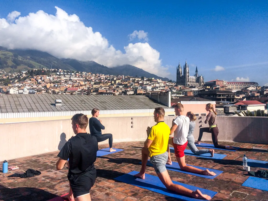 Yoga at Community Hostel, Quito Ecuador