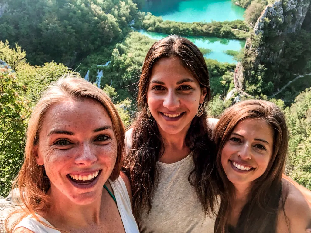 New Hostel Friends and I hiking in Plitvice National Park, Croatia