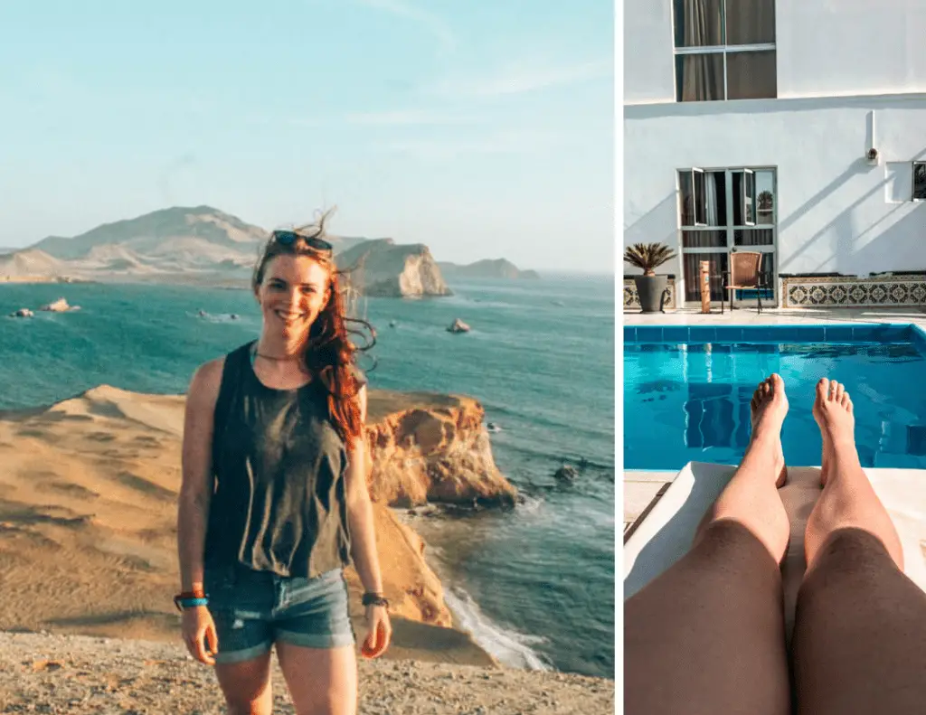 This hostel had a pool and set up a sunset hike in Paracas, Peru...but it was a party hostel