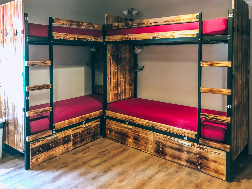 hostel bunk beds