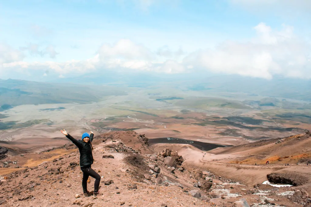 Me with a view of the surrounding area on Cotopaxi
