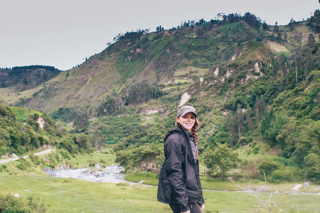 Day 1 of hiking the quilotoa loop. Me along the banks of a river.