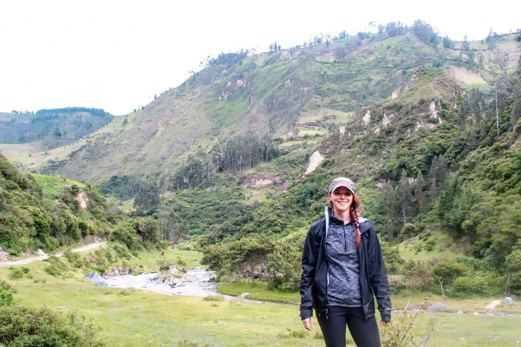 me in front of a river on the quilotoa trek