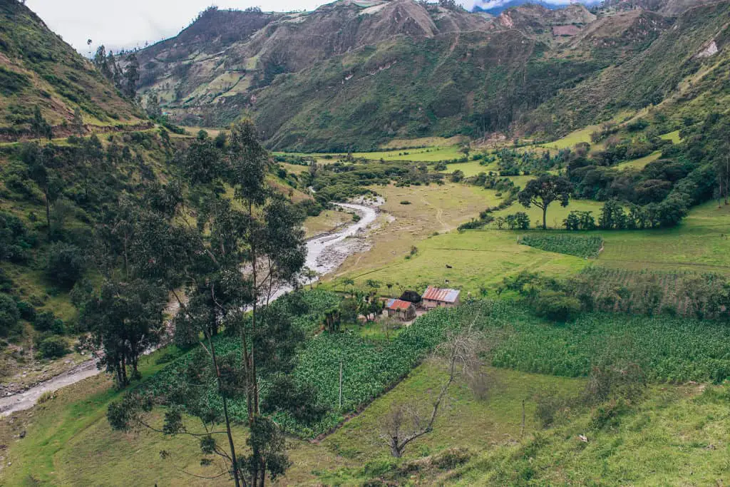 The river you're heading down towards and beautiful Andes countryside