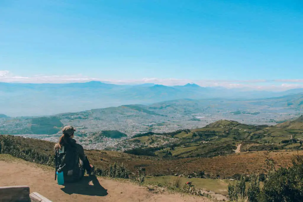 View of Quito from the top of the Teleferico