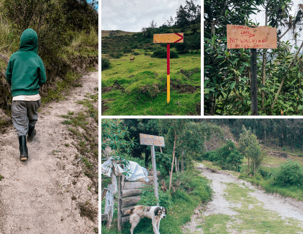 Many sign posts and locals to prevent you from getting lost on the quilotoa loop