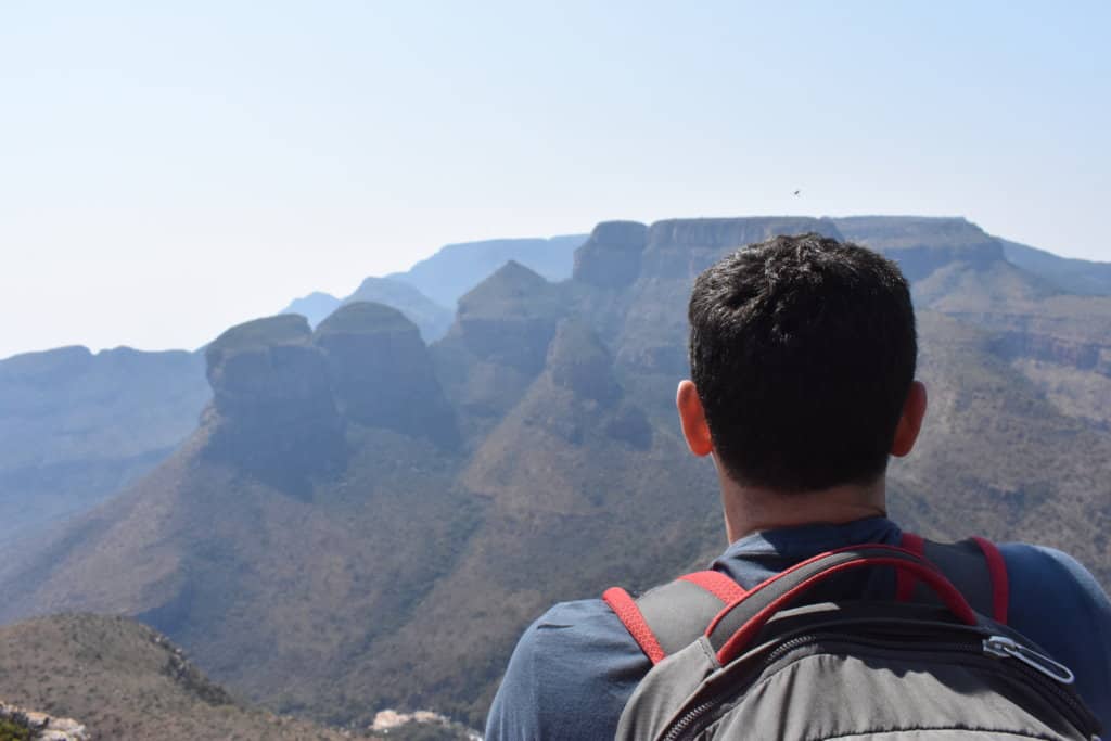 Nomadic Matt overlooking a gorgeous mountain view