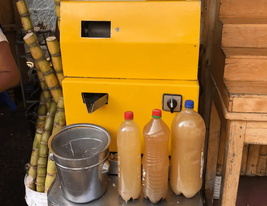 freshly pressed sugar cane juice