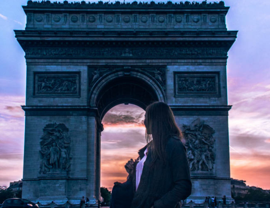 me in front of Arc de Triomph