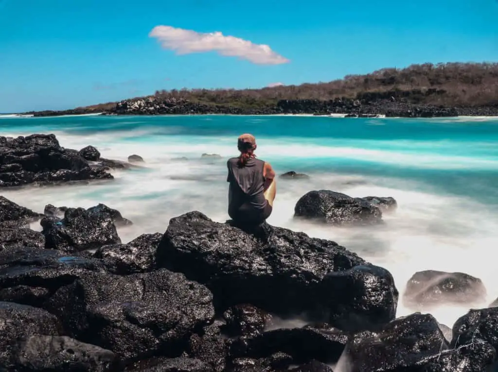 Debating entering for a swim at Tierjetas Bay San Cristobal Galapagos Islands