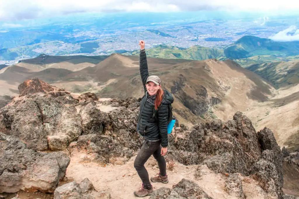 Me, celebrating at the top of the Pichincha volcano