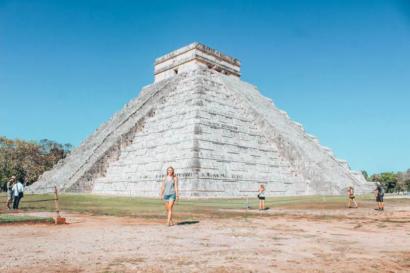 View of Chichen Itza early in the morning with very few tourists, a must on your Yucatan itinereary.