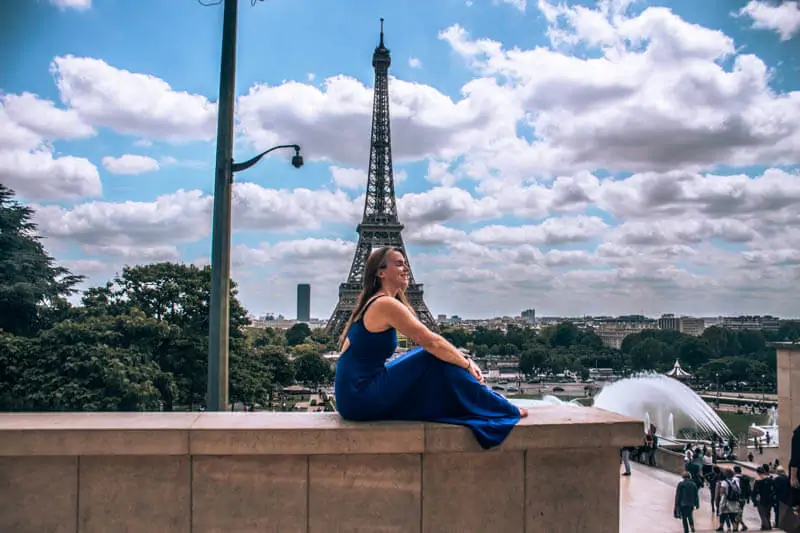 Instagram spot on the steps of Les Jardins du Trocadero