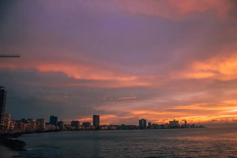 Sunset over the city of Havana