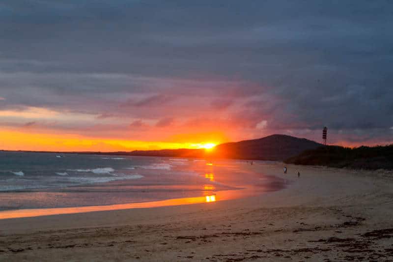 Sunset over Isla Isabela in the Galapagos