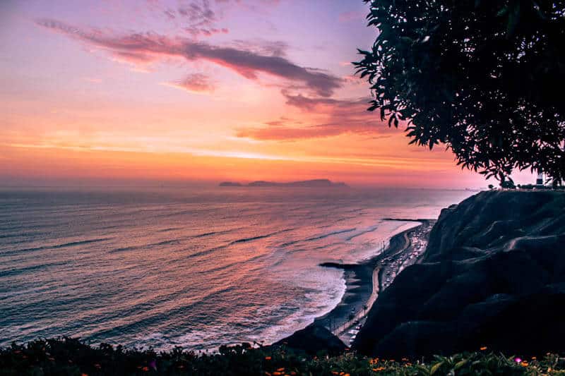 View of the Sunset from the Malecon