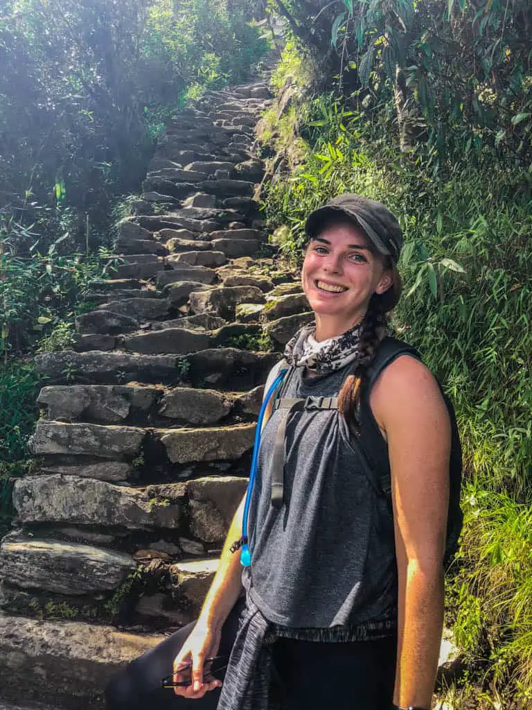 The stairs on the way up to Machu PIcchu Mountain