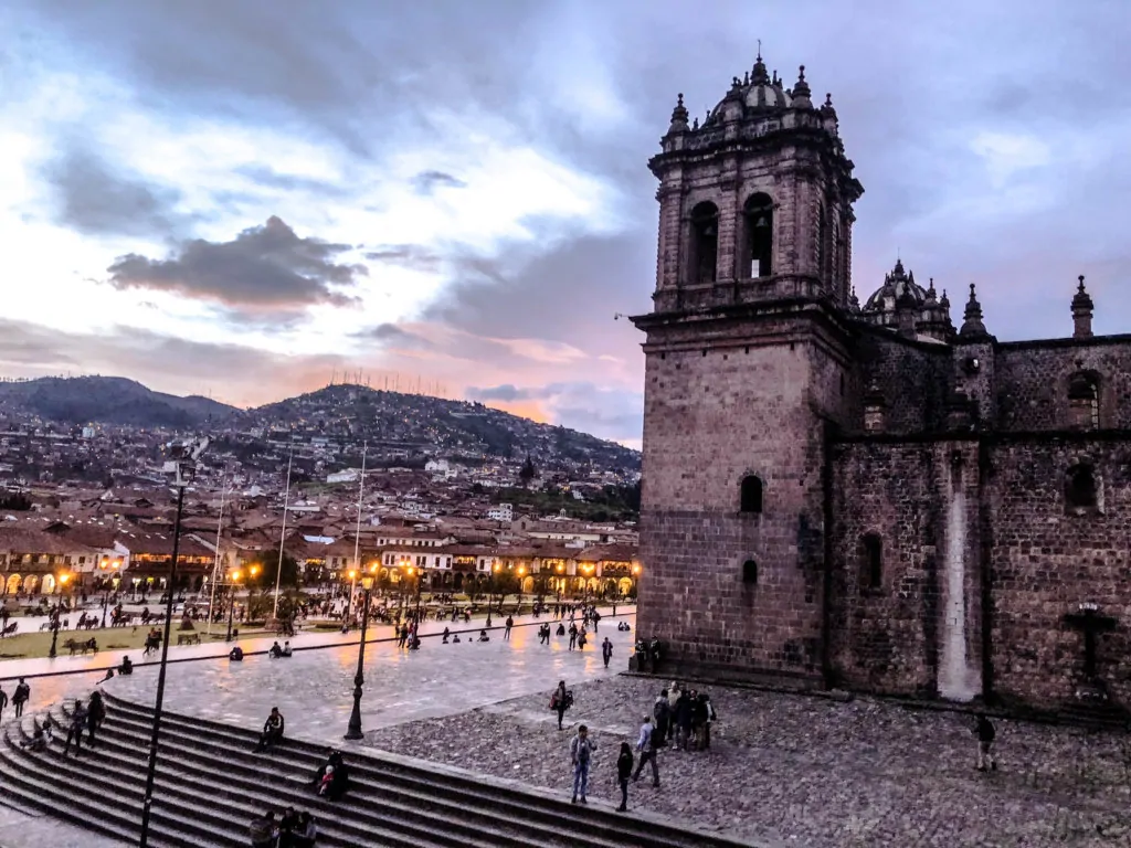 Sunset in Cusco's Plaza de Armas