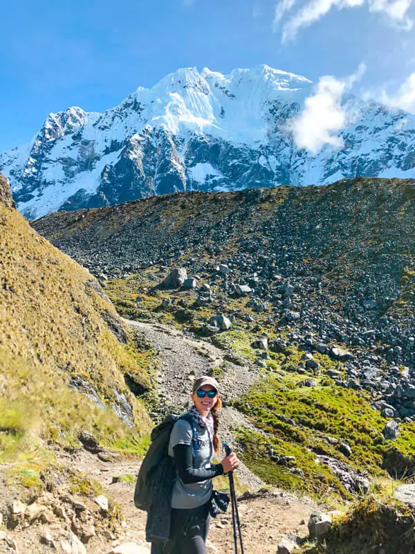 Me hiking to Salkantay Pass on the Machu Picchu hike.