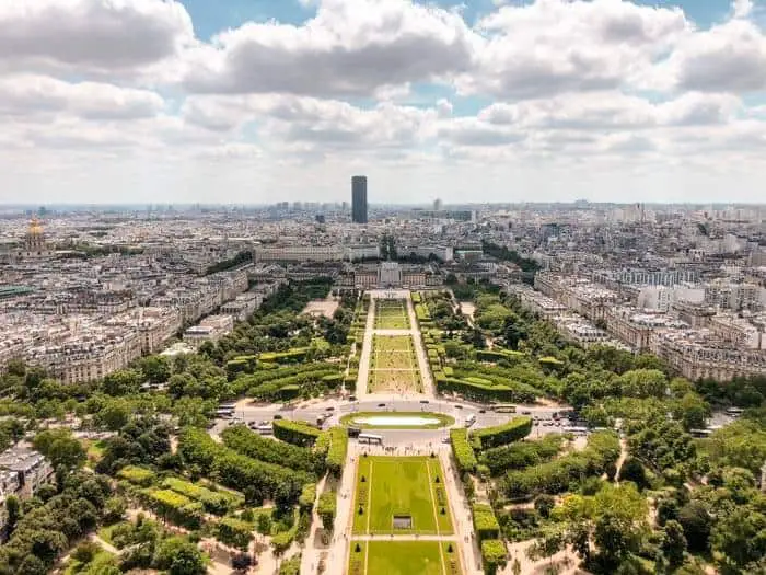 Champ de Mars from the Eiffel Tower