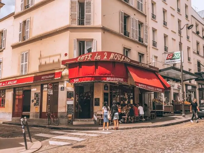 cafe from Amelie movie in Montmartre Paris