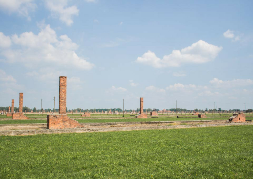 Destroyed barracks at birkenau