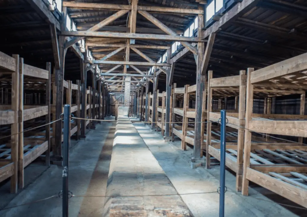 inside of one of the barracks at birkenau