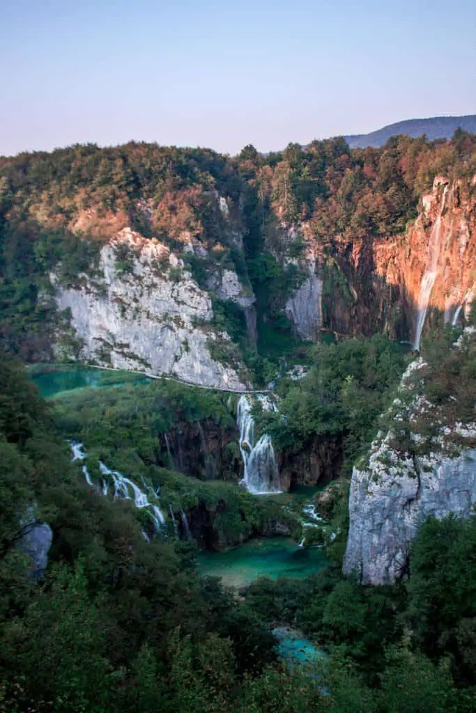 the first view of plitvice lakes national park