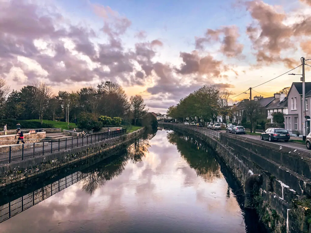 Canals of Galway at sunset