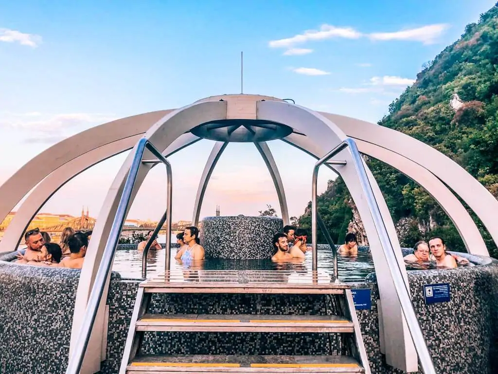 Rooftop pool at Rudas Baths