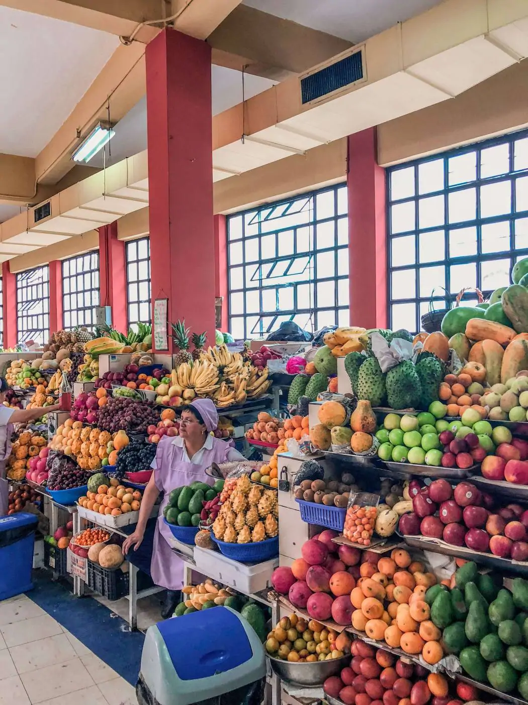 A woman with her fruit at Mercado Central