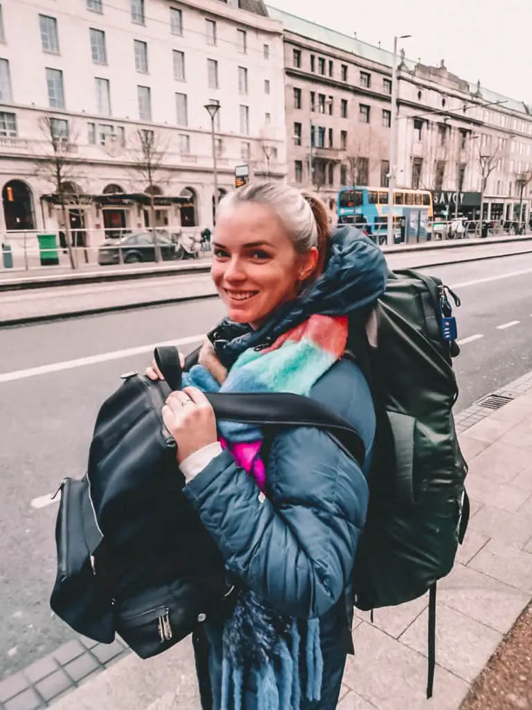 me with backpacks in Ireland