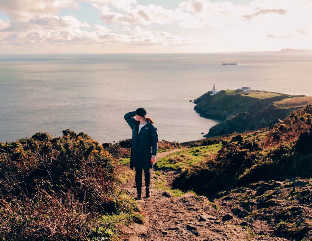 solo cliff walk in Howth, Ireland