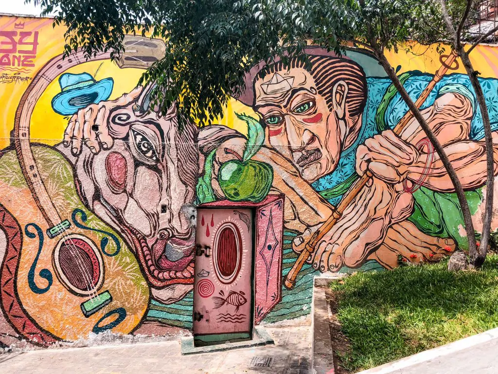 Street art in Barranco in Lima Peru