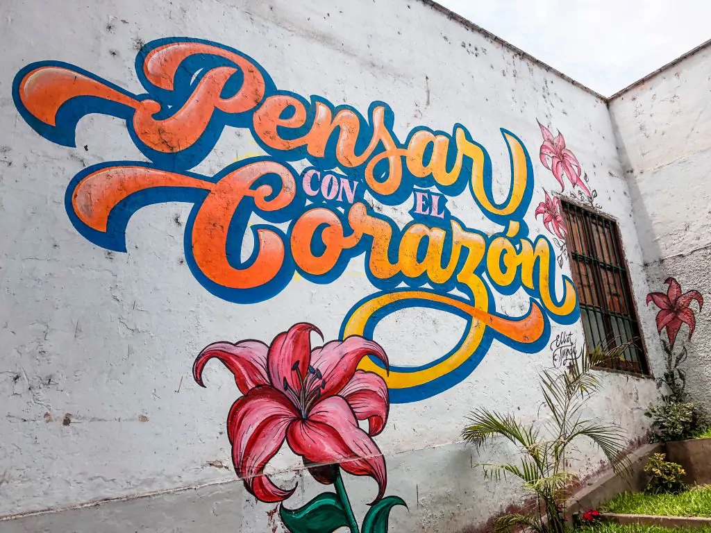 Street art in Barranco in Lima Peru