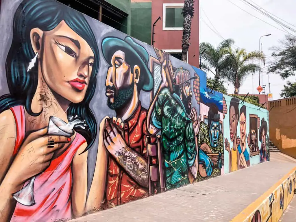 Street art in Barranco in Lima Peru