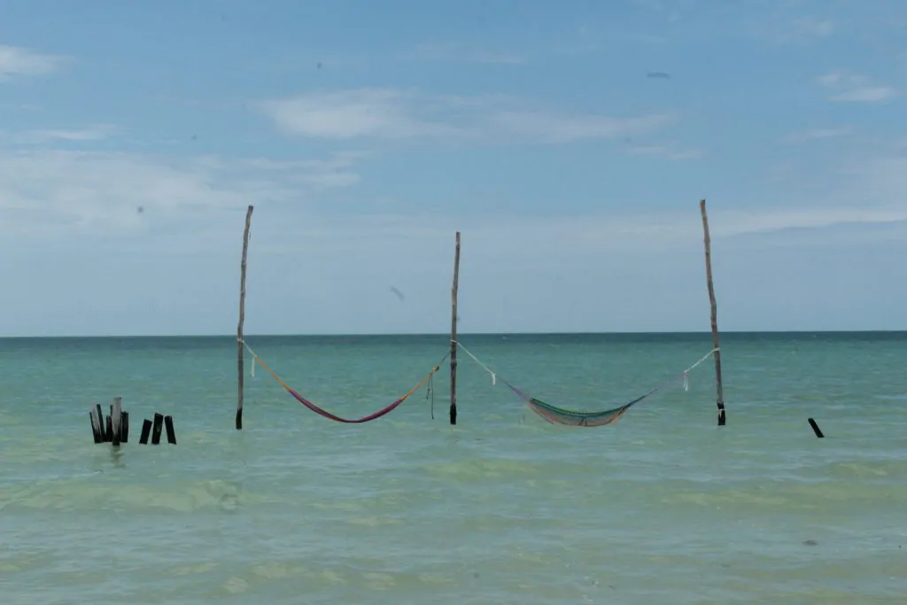 overwater hammocks on Holbox, the perfect things to do in Holbox is relax in an overwater hammock
