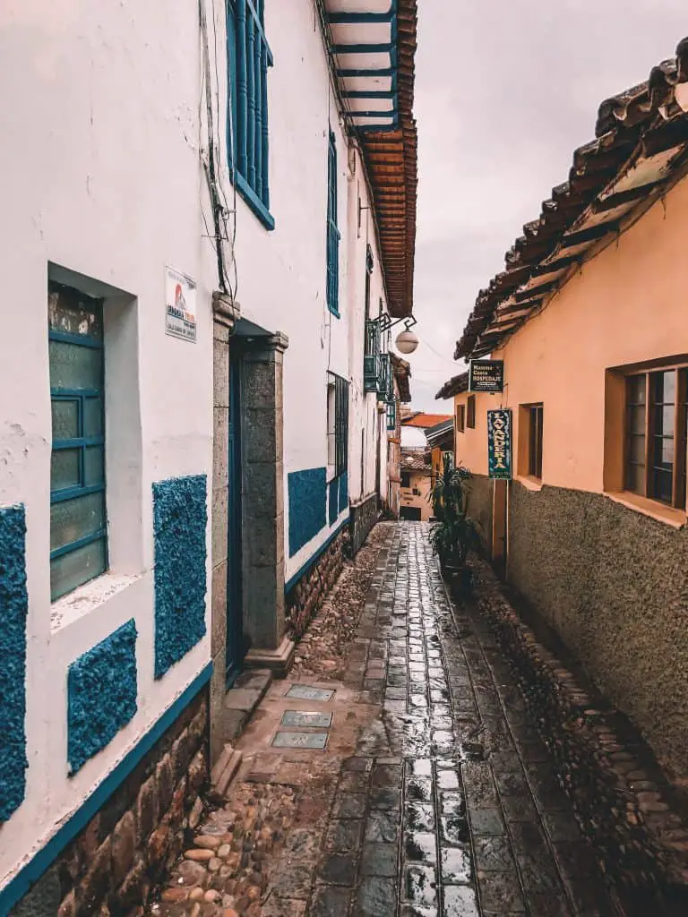 The streets of San Blas in Cusco Peru