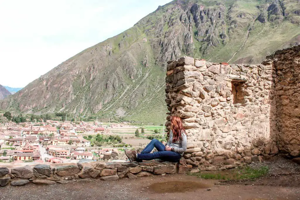 Looking out over Ollantaytambo from one of the Incan buildings