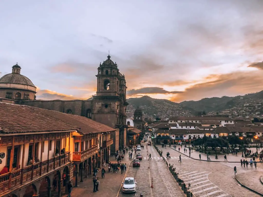 On your Cusco Itinerary should be watching the Sunset in Plaza de Armas
