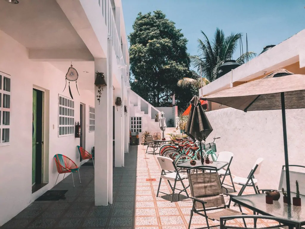 Where to stay in Holbox: The Courtyard of Hotel Beach Inn