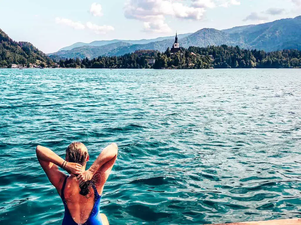 Swimming in Lake Bled