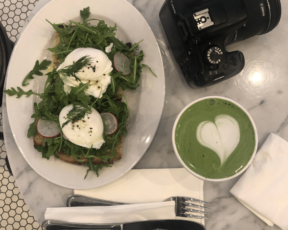 Avocado Tartine & Matcha from Tatte