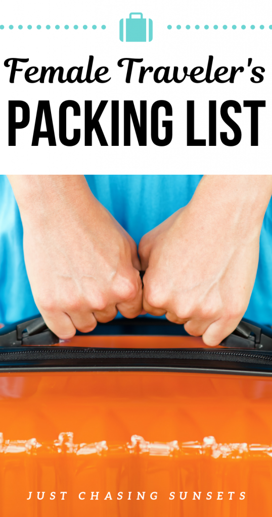 female traveler's packing list