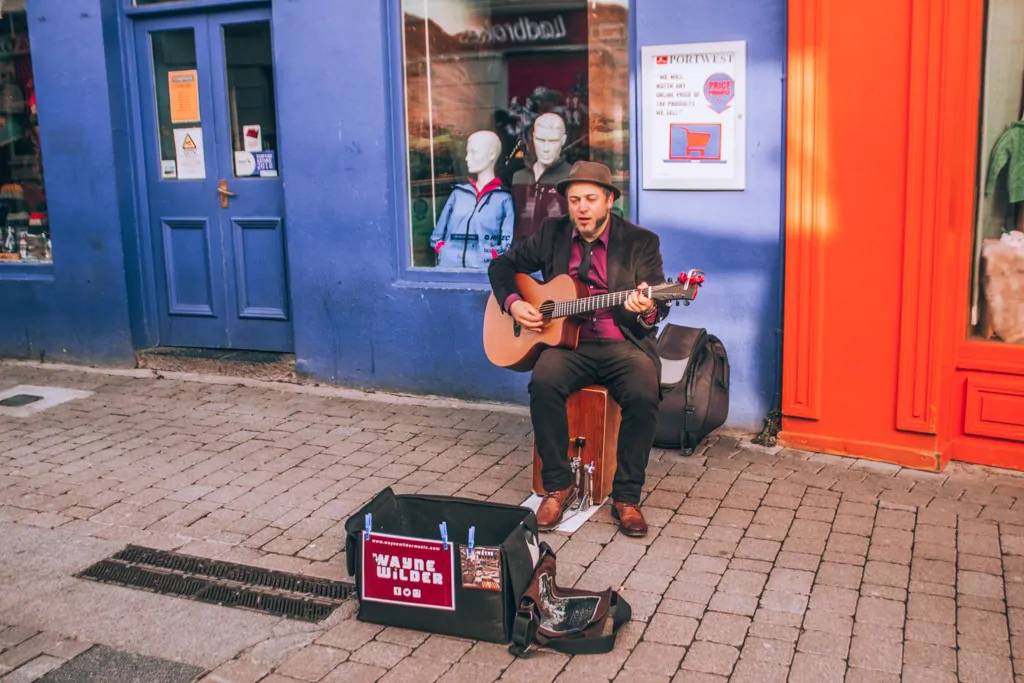 Busker on the streets of Galway