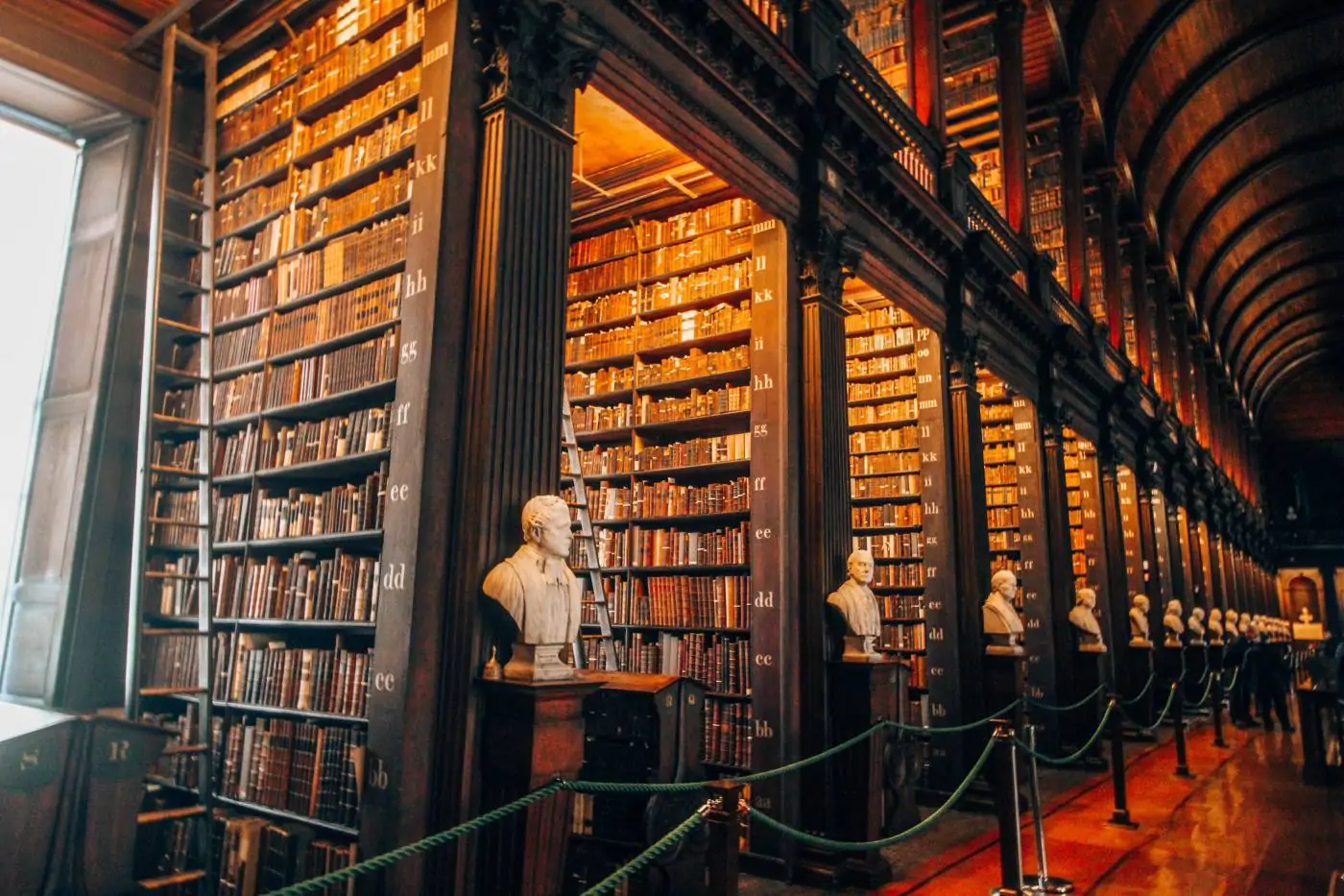 The Long Room of the Old Library in Trinity College, Dublin as part of 7 day Ireland Itinerary